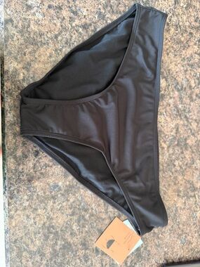 Shade & Shore Black Ribbed Bikini Bottom